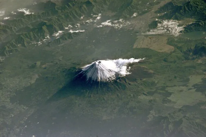 El Monte Fuji fotografiado desde la Estación espacial internacional