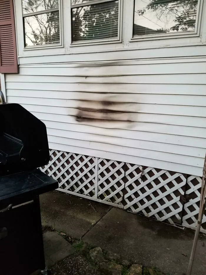 Mi cuñado decidió cocinar unos filetes a la parrilla pero se olvidó de retirar la parrilla