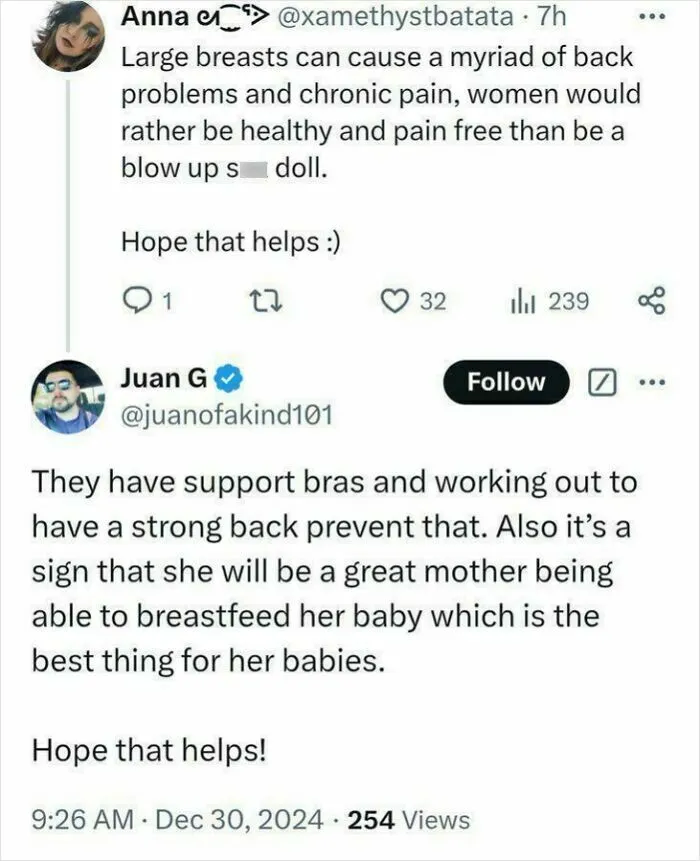 Twitter exchange on misconceptions about women's bodies causes frustration.