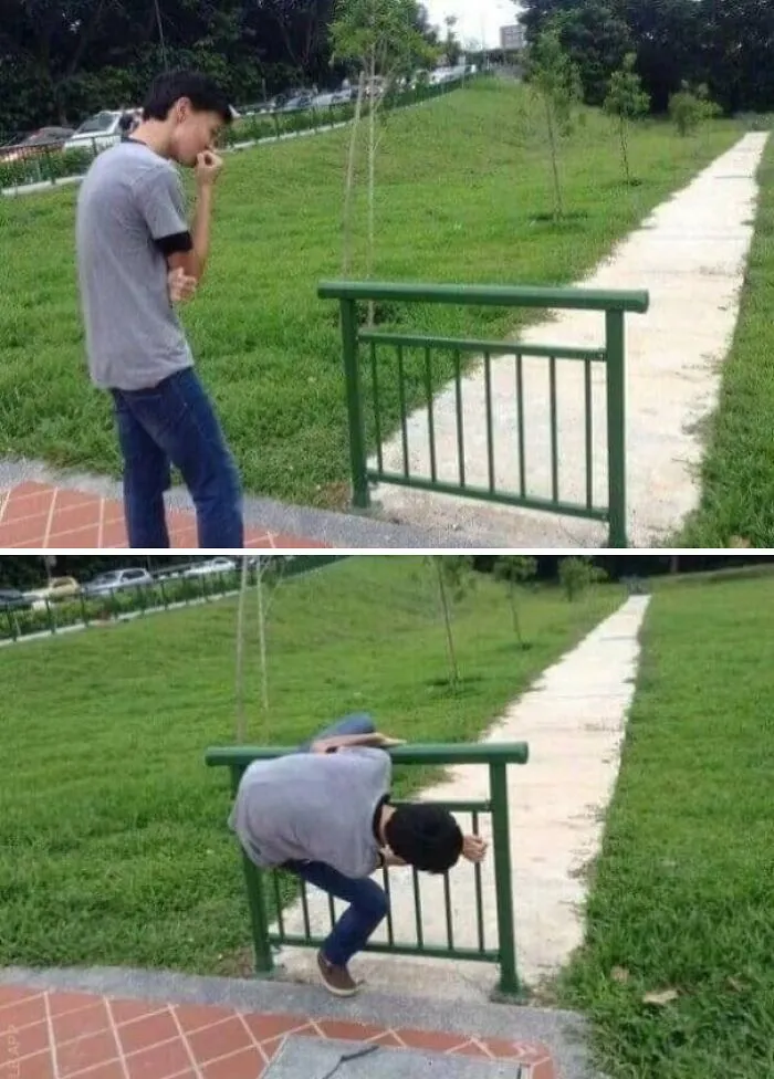 That Metal Gate Is Foolproof, No Fools Can Get Through Or Around It