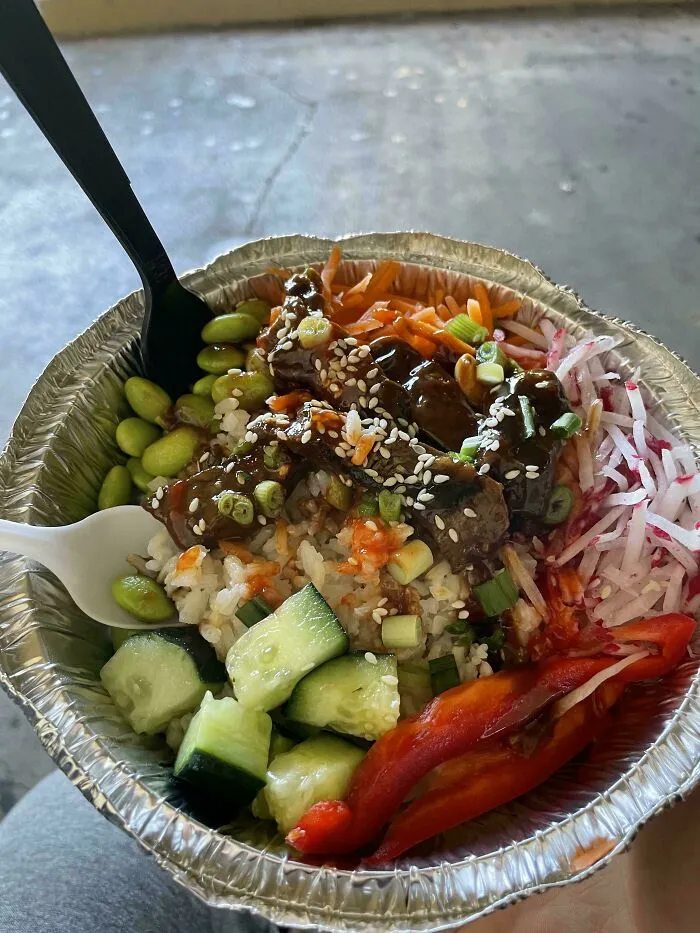 My High School Lunch, A Beef Poke Bowl (I'm In California)