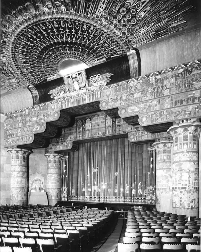The Original Interior To Grauman’s Egyptian Theater In Hollywood, California. Opened In 1922.  Gutted In 1998, But Partially Restored To Its Original Glory In 2023