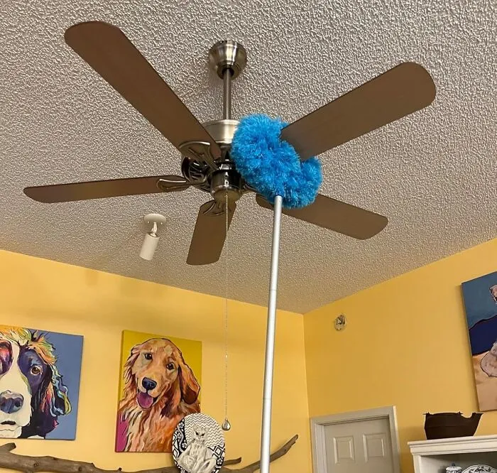 That Ceiling Fan Has Been Spinning A Web Of Deceit - With All The Dust It's Collected, It's A Wonder It Still Spins At All, Time To Call In The Ceiling Cavalry: A <a Style="Display:inline;" Href="Https://Www.amazon.com/Microfiber-Removable-Extension-Bookshelves-Furniture/Dp/B0cdkmd1qb?ie=utf8&th=1&linkcode=ll1&tag=bpstingray-20&linkid=fd6630b7da97665a69cf6ee4f2764727&language=en_us&ref_=as_li_ss_tl" Target="_blank"><span Style="Font: Inherit; Color: #d74b1f;"> Ceiling Fan Duster </Span> That'll Swoop In And Leave Your Fan Looking (And Spinning) Like New