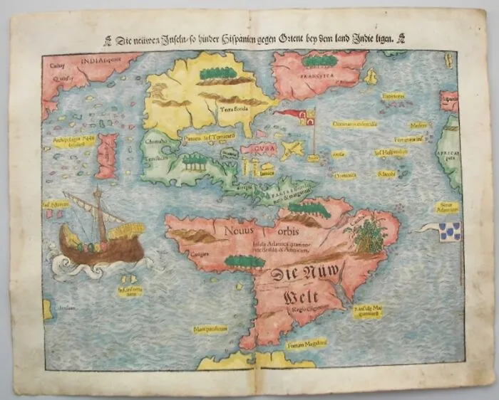Map Of The Americas, 1553