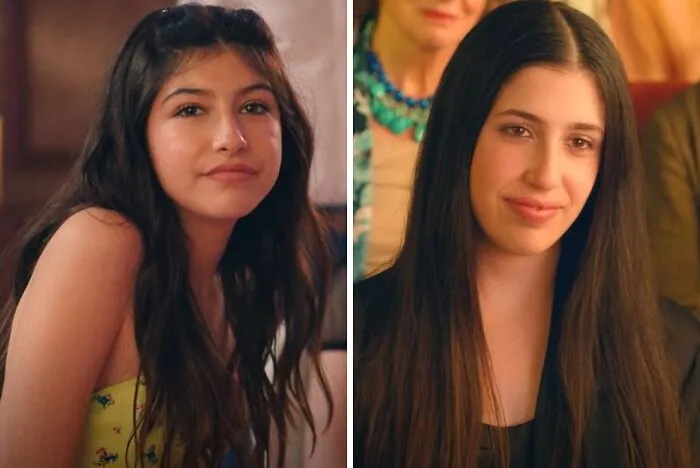 Two young women with long hair, one in a floral top, exemplifying not-self-made-celebs in a casual setting.
