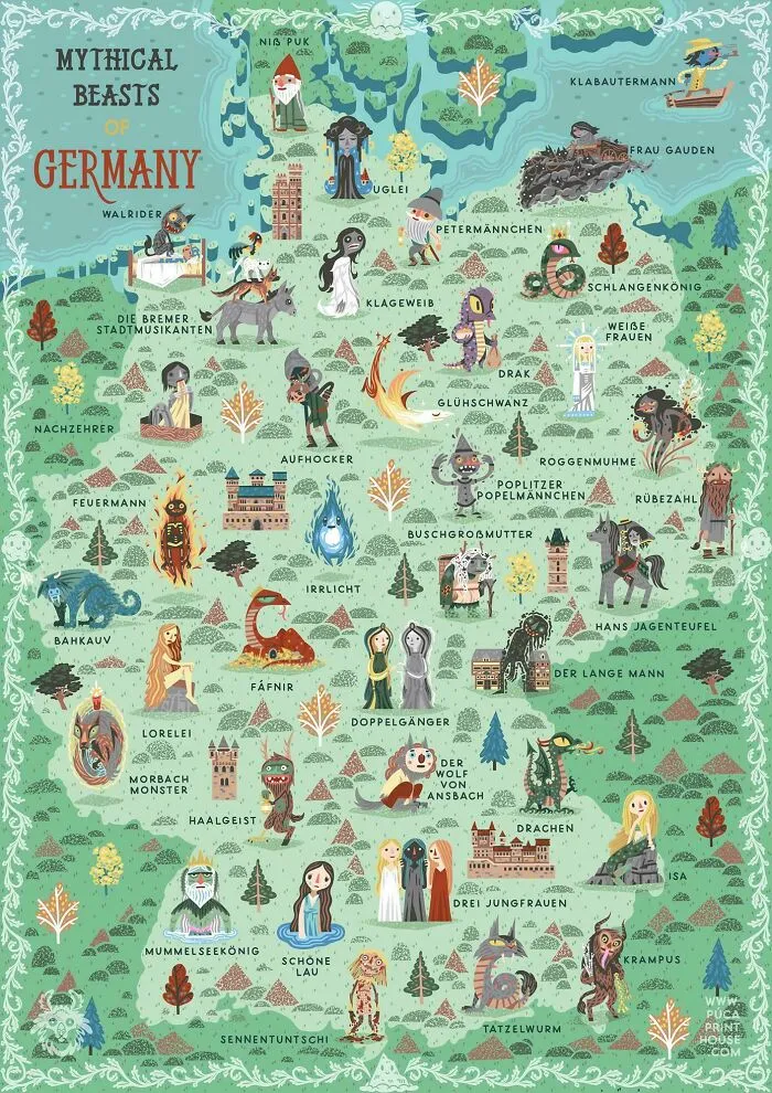 A Cool Guide To The Mythical Beasts Of Germany [oc]
