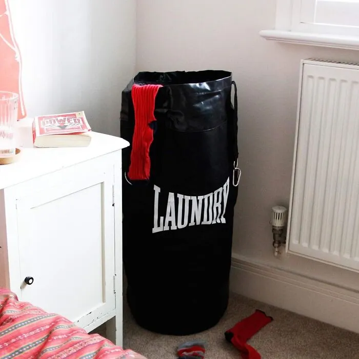 Take A Swing At Messy Laundry Days With This <a Style="Display:inline;" Href="Https://Www.amazon.com/Dp/B00bar7w7q?ascsubtag=5184940%2c23%2c36%2cd%2c0%2c0%2cbf-Ssrch%2c900%3a2%3b974%3a1%3b1338%3a1%2c165535%2c0%2c0%2c0&btn_ref=srctok-Aea725a0b0904f58&th=1&linkcode=ll1&tag=bparmadillo-20&linkid=a80ddbe8f8d1628317bd911d59d77011&language=en_us&ref_=as_li_ss_tl" Target="_blank"><span Style="Font: Inherit; Color: #d74b1f;"> Punching Bag Shaped Laundry Bag </Span> That Packs A Punch Of Fun Into Doing Chores