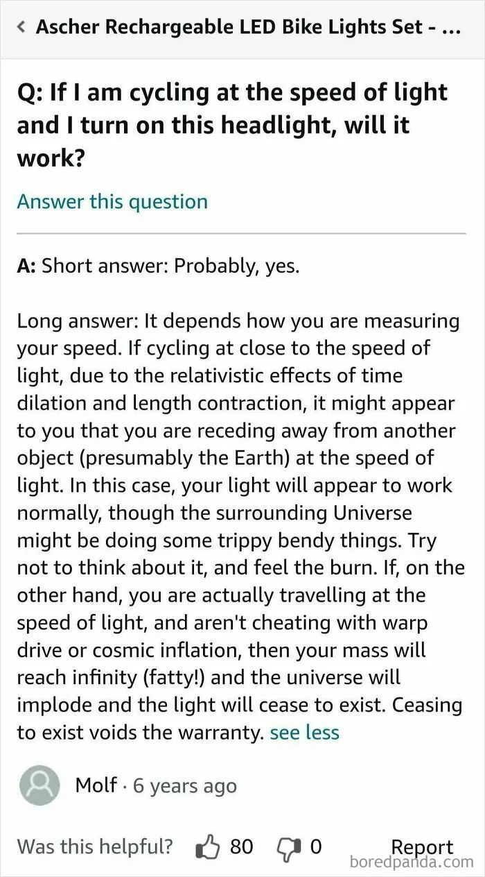 If I Am Cycling At The Speed Of Light And I Turn On This Headlight, Will It Work?
