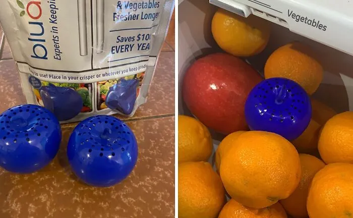 The Secret To Saving The Fruit Bowl From Certain Doom? A Small, Spherical Superhero: The <a Style="Display:inline;" Href="Https://Www.amazon.com/Produce-Saver-Fruit-Fresh-Vegetables/Dp/B00p87b16m?ie=utf8&linkcode=ll1&tag=bpdonkey-20&linkid=8a47fca79acc1760abeadb611a3dc6f8&language=en_us&ref_=as_li_ss_tl" Target="_blank"><span Style="Font: Inherit; Color: #d74b1f;"> Bluapple Fruit Saver </Span> Absorbs The Ethylene Gas That Turns Apples Into Mush, Giving Your Produce A Longer, Happier Life