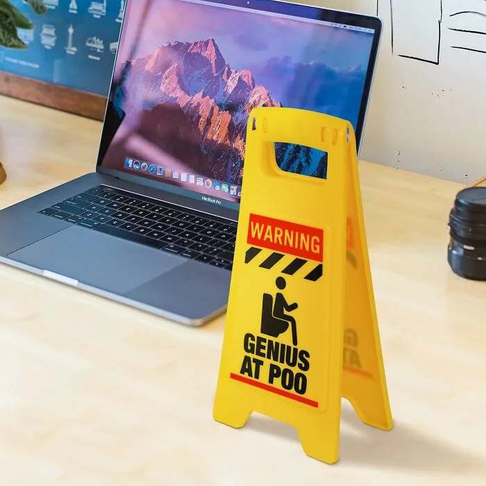 Consider This Your Official Heads-Up – This <a Style="Display:inline;" Href="Https://Www.amazon.com/Disturb-Caution-Elephant-Coworkers-Accessories/Dp/B0d3h7d728?&linkcode=ll1&tag=bpostrich-20&linkid=2ee943ded4a3ff9421e89e450d33eb87&language=en_us&ref_=as_li_ss_tl" Target="_blank"><span Style="Font: Inherit; Color: #d74b1f;"> Desktop Warning Sign</Span> Is Letting Everyone Know Peak Ideas Are Brewing On The Porcelain Throne Even When You're Not In The Office