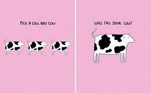 29 Relatable, Silly, And A Little Unhinged Illustrations Of Cows, Created By This Artist