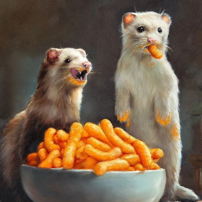 Artist’s 44 Thought-Provoking Paintings Where Animals Interact With The World As Humans