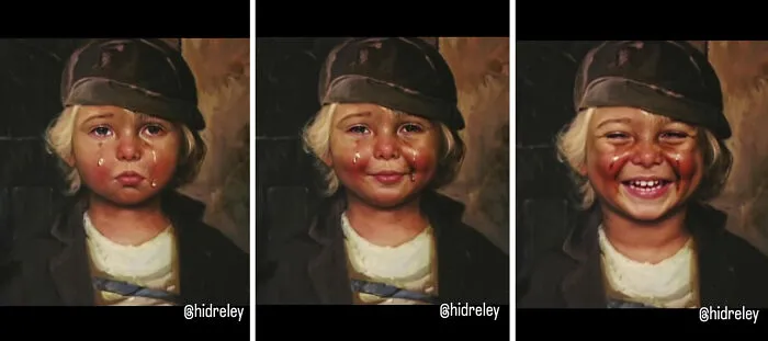 What If Bragolin’s Crying Children Smiled? I Used AI to Find Out (16 Pics)