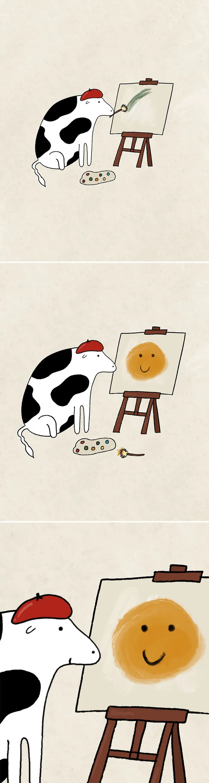 29 Relatable, Silly, And A Little Unhinged Illustrations Of Cows, Created By This Artist