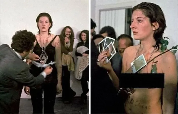 In 1974 Serbian-Born Performance Artist Marina Abramovic Told Visitors To Her Show Rhythm 0 (1974) In Studio Morra, Naples, She Wouldn’t Move For Six Hours No Matter What They Did To Her