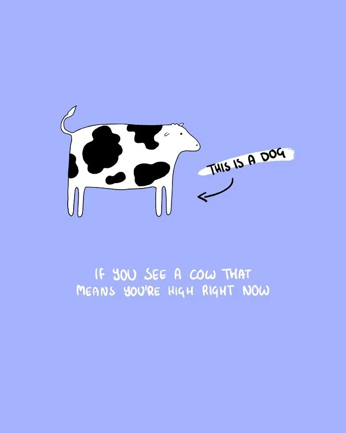 29 Relatable, Silly, And A Little Unhinged Illustrations Of Cows, Created By This Artist