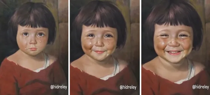 What If Bragolin’s Crying Children Smiled? I Used AI to Find Out (16 Pics)