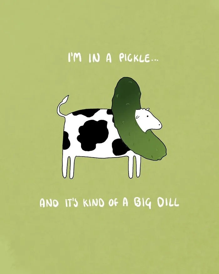 29 Relatable, Silly, And A Little Unhinged Illustrations Of Cows, Created By This Artist