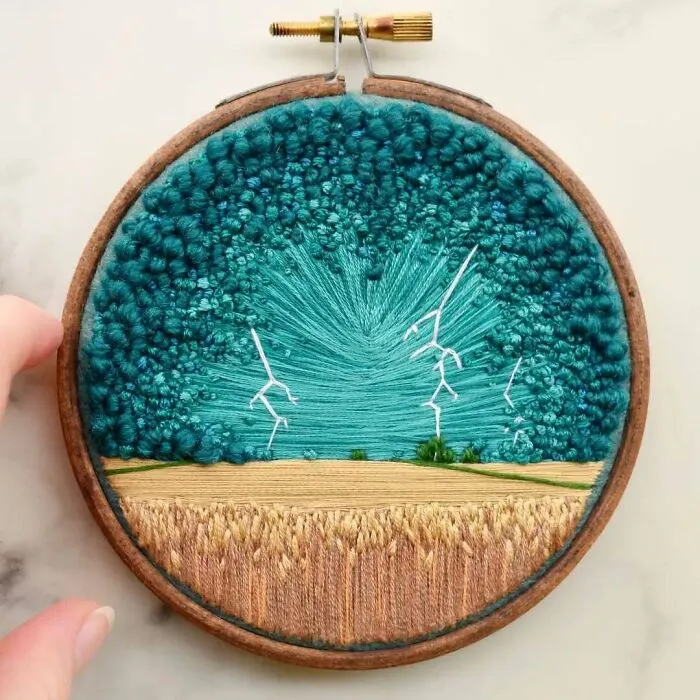 This Artist Embroiders Unbelievably Detailed Aerial Views Of Landscapes (47 Pics)