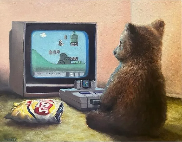 Artist’s 44 Thought-Provoking Paintings Where Animals Interact With The World As Humans