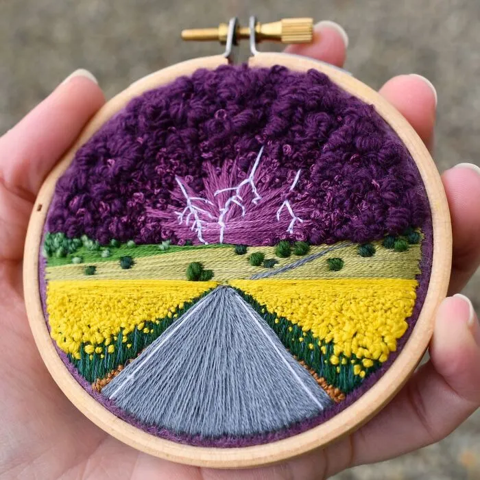 This Artist Embroiders Unbelievably Detailed Aerial Views Of Landscapes (47 Pics)