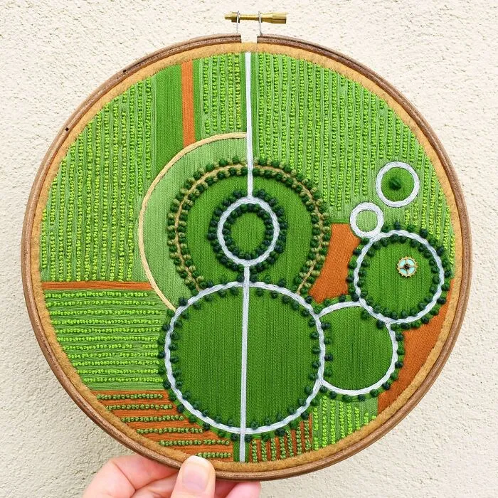 This Artist Embroiders Unbelievably Detailed Aerial Views Of Landscapes (47 Pics)