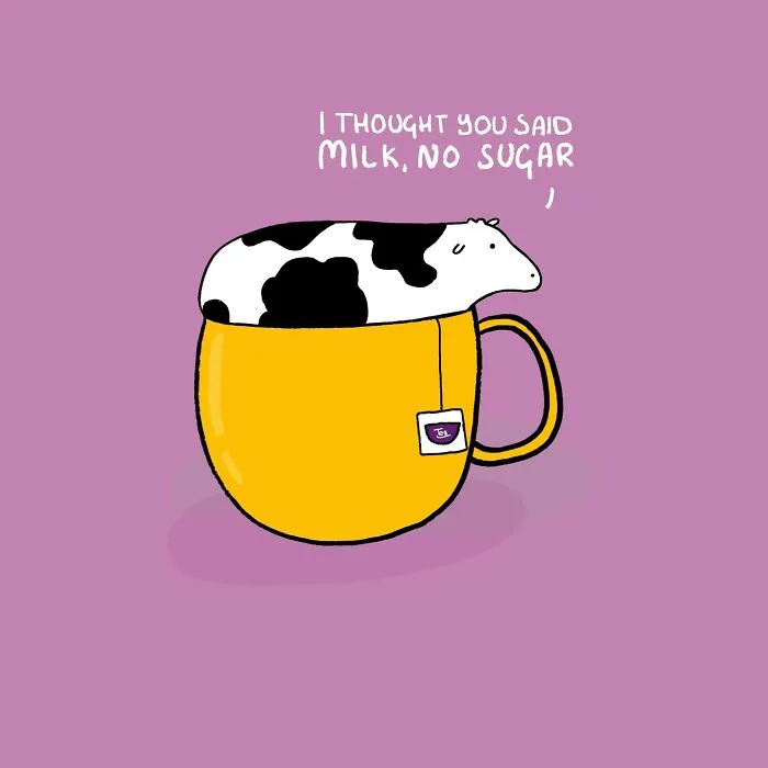 29 Relatable, Silly, And A Little Unhinged Illustrations Of Cows, Created By This Artist