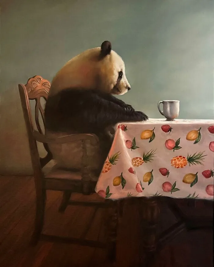 Artist’s 44 Thought-Provoking Paintings Where Animals Interact With The World As Humans