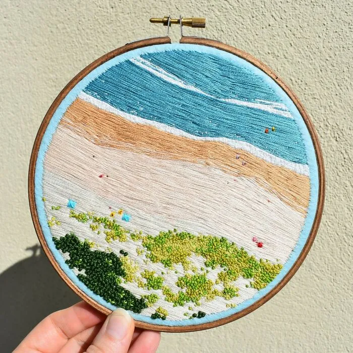 This Artist Embroiders Unbelievably Detailed Aerial Views Of Landscapes (47 Pics)
