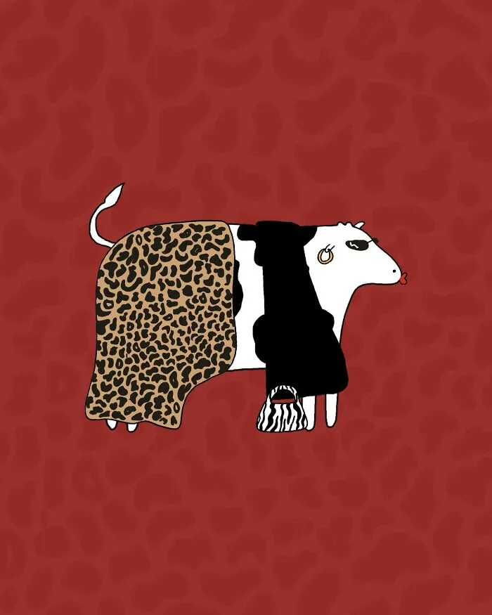 29 Relatable, Silly, And A Little Unhinged Illustrations Of Cows, Created By This Artist