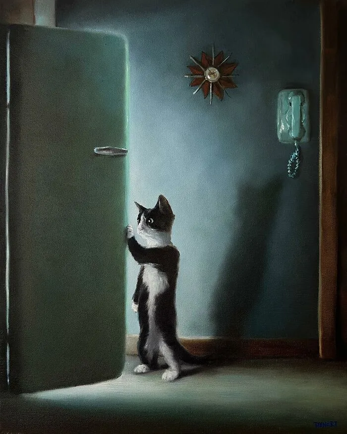 Artist’s 44 Thought-Provoking Paintings Where Animals Interact With The World As Humans