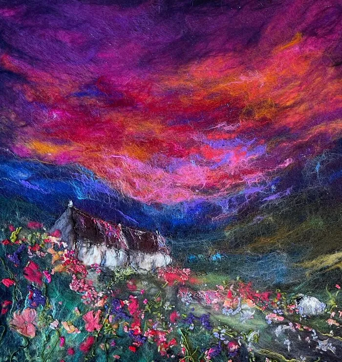 42 Incredible Artworks Of Various Scenery Felted By This Artist