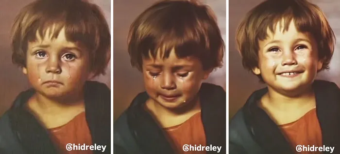 What If Bragolin’s Crying Children Smiled? I Used AI to Find Out (16 Pics)