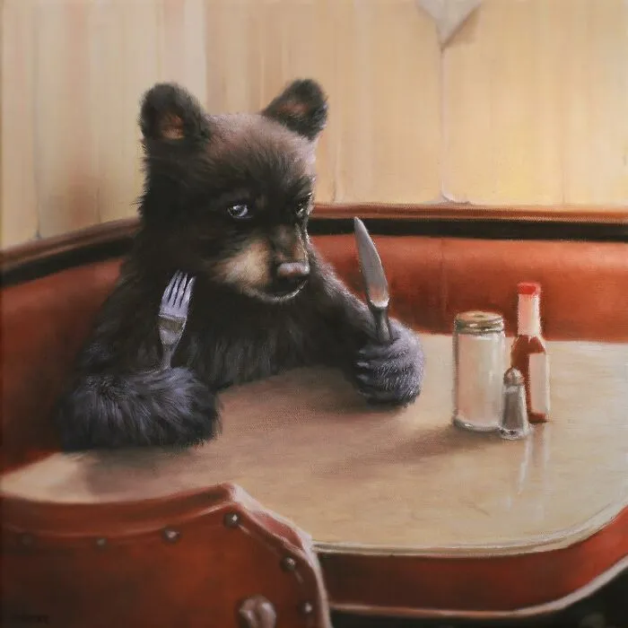 Artist’s 44 Thought-Provoking Paintings Where Animals Interact With The World As Humans