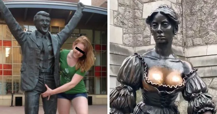 "Disgusting": After Men Are Caught Groping Female Statue, Photos Of Women Doing The Same Come Out