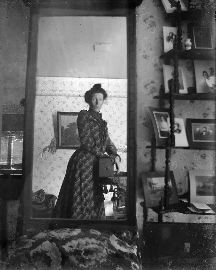 An Unidentified Woman Taking A Selfie, Circa 1900