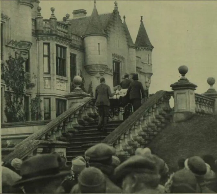 The Future Queen Elizabeth II Being Carried Up The Steps Of Balmoral Castle In 1927