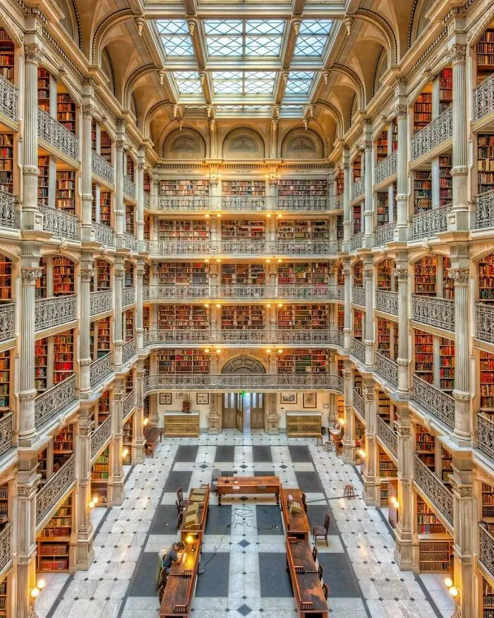 The George Peabody Library In Baltimore, Maryland