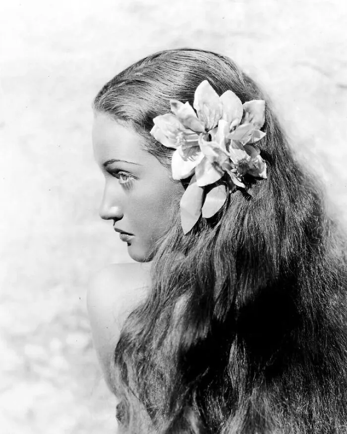 Portraits Of Young Dorothy Lamour Posing With Her Long Hair In The 1930s