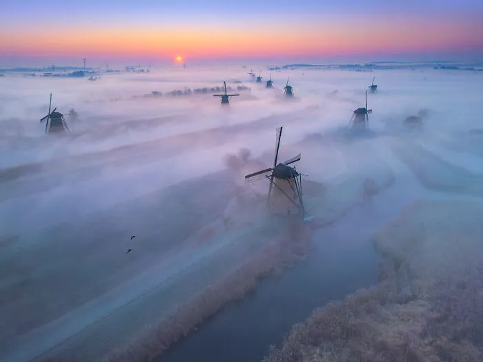 I Captured Dutch Windmills Above The Mist (13 Pics)