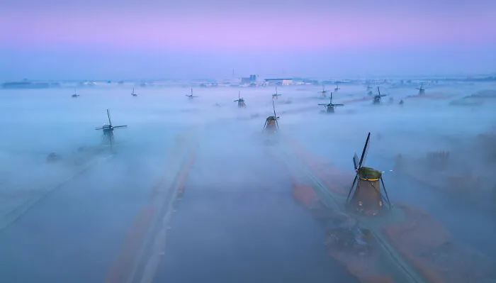 I Captured Dutch Windmills Above The Mist (13 Pics)