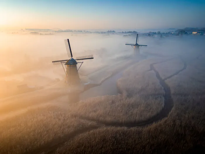 I Captured Dutch Windmills Above The Mist (13 Pics)