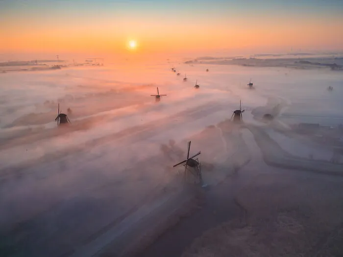 I Captured Dutch Windmills Above The Mist (13 Pics)