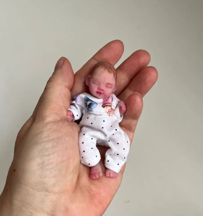 Mini Baby Doll Full Silicone 3 Inch Nelly, Fits Barbie As A Daughter