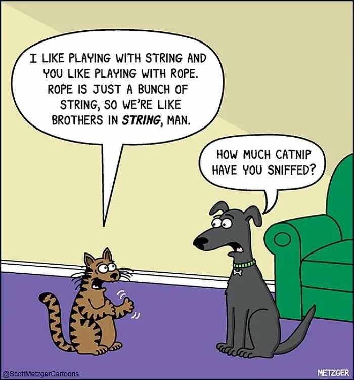 25 Of The Funniest Cat And Dog Comics By Scott Metzger That Perfectly Reveal Their Nature (New Pics)