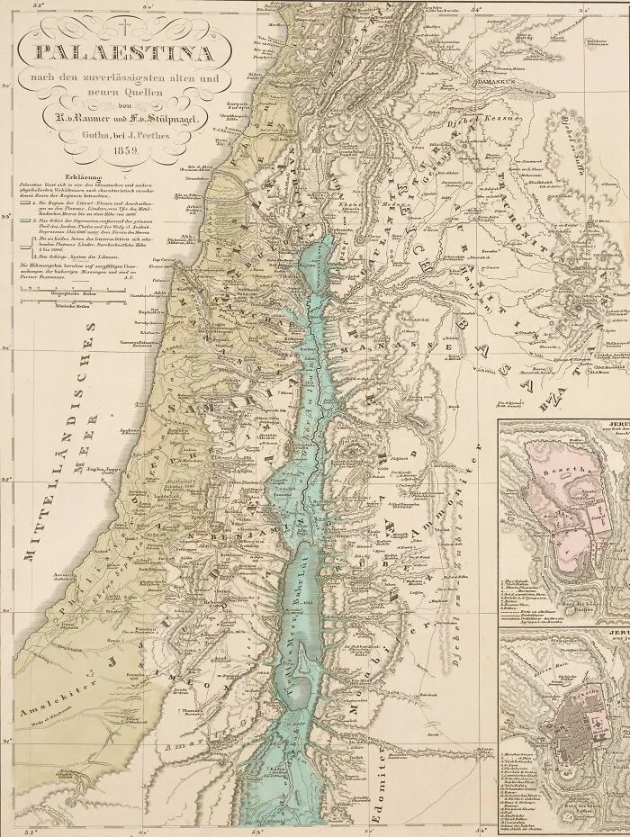 Map Of Ancient Palaestina, 1859