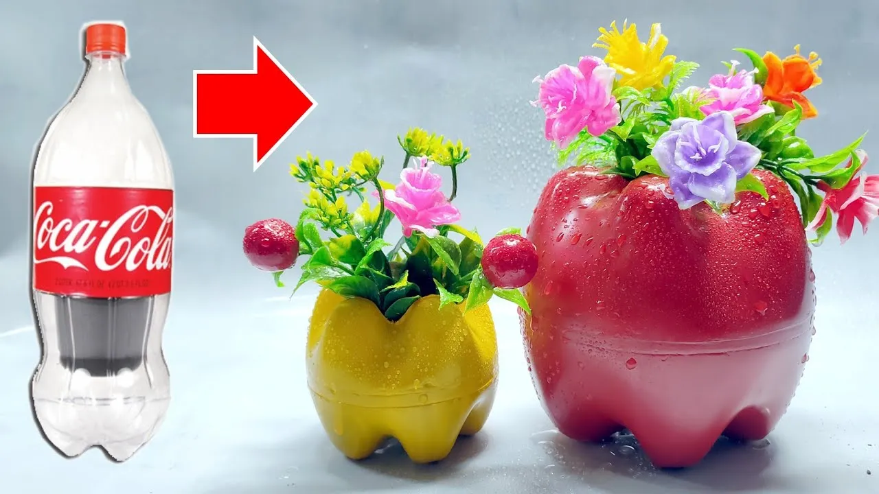 I Made This Recycle Plastic Bottles Into Apple Flower Pots