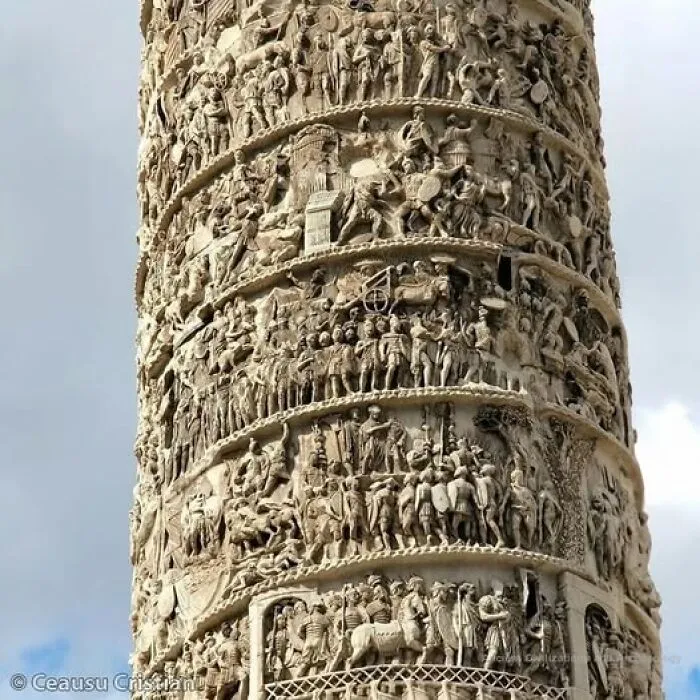 Standing Tall In Rome's Piazza Colonna, The Column Of Marcus Aurelius And Faustina Is A Breathtaking Tribute To The Past, Erected Around 180 Ad By Emperor Commodus To Celebrate His Revered Parents