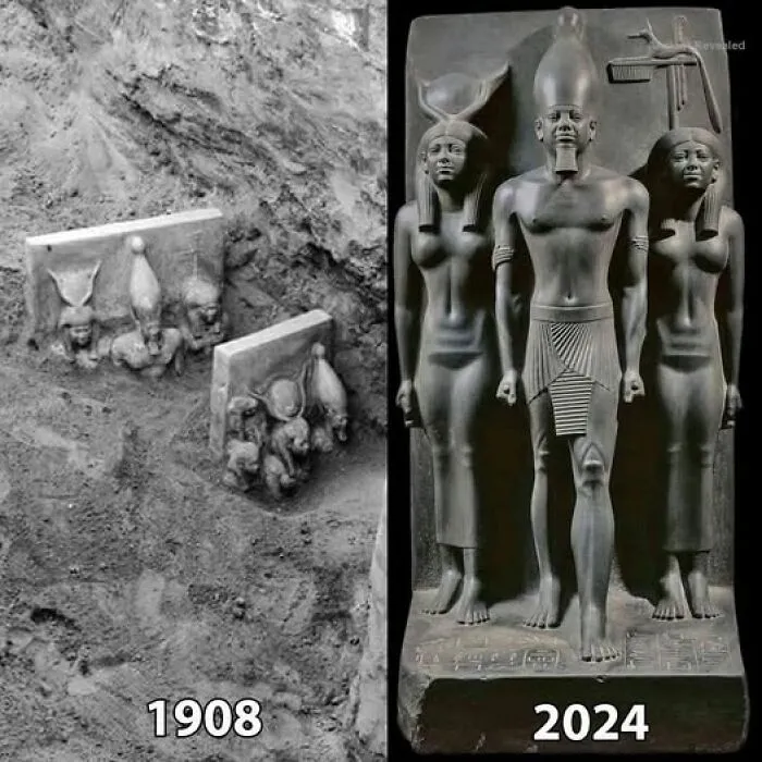 The Statues Of The King's Trinity, Discovered In 1908 In Egypt's King's Valley, Exemplify The Remarkable Preservation Of Ancient Artistry