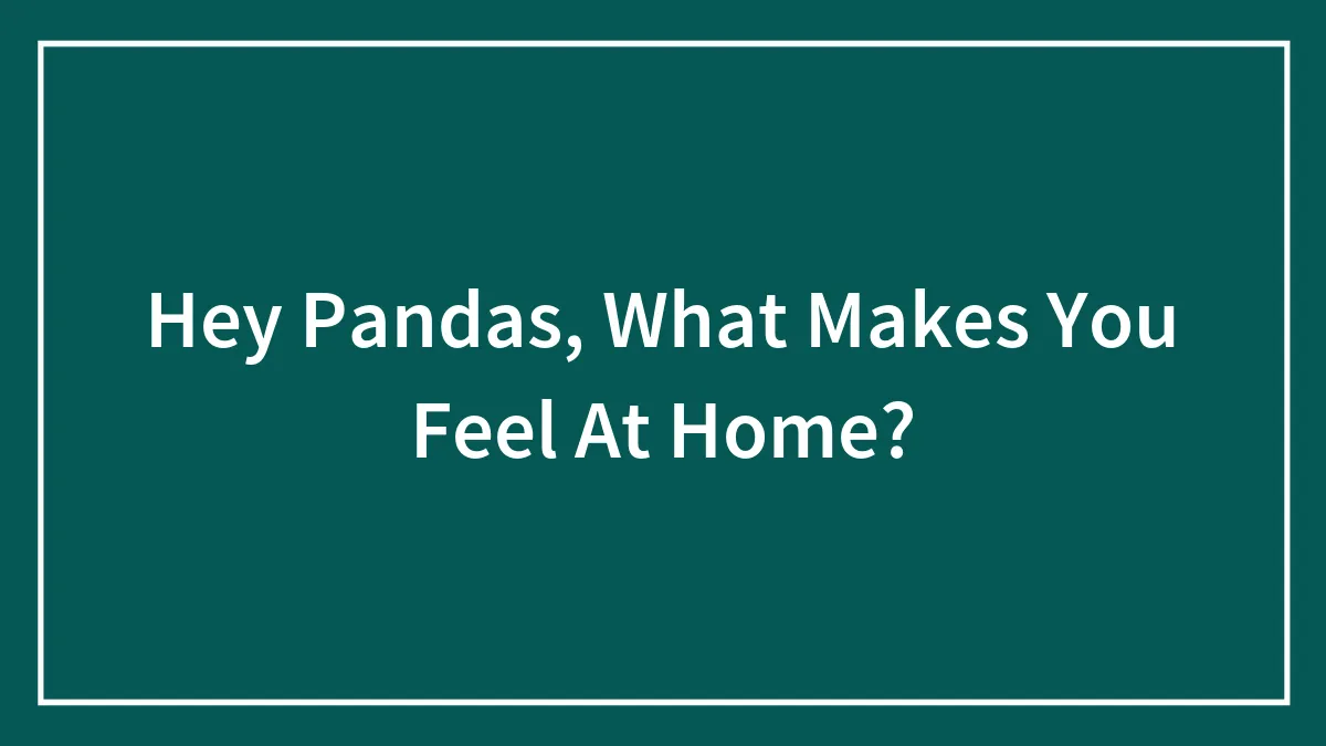 Hey Pandas, What Makes You Feel At Home? (Closed)